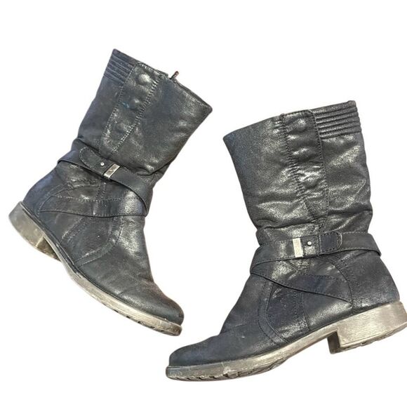 BareTraps Black Midcalf Engineer Boots Shantal Women’s US 8.5 M - Picture 1 of 10